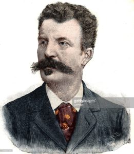 Portrait de Guy de Maupassant (1850-1893) ecrivain francais. Gravure in "Le Petit parisien", 1892. Collection privee. ©Lee/Leemage